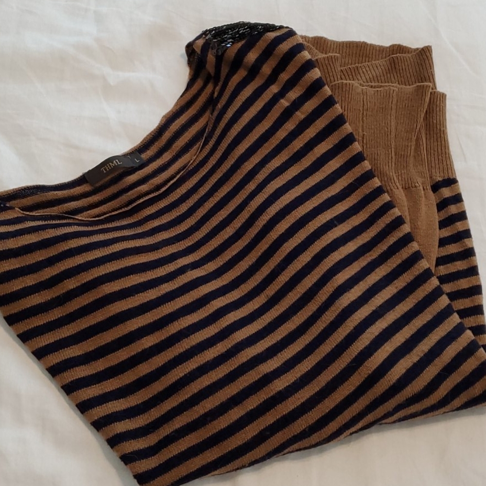Beige and Navy Sweater